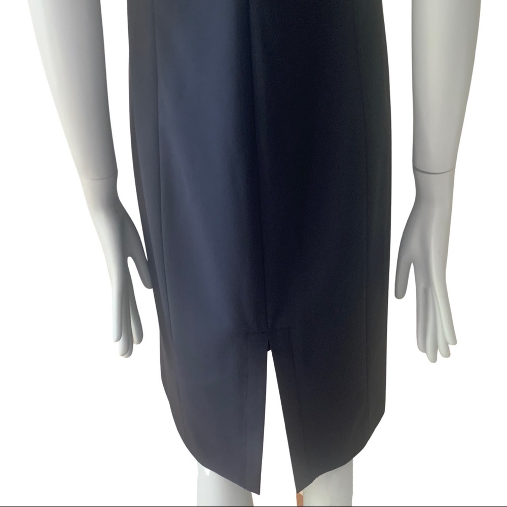 THEORY Kale B V-Neck Sheath Dress Wool Blend Midi Navy Blue Style 7011610R - Picture 14 of 16